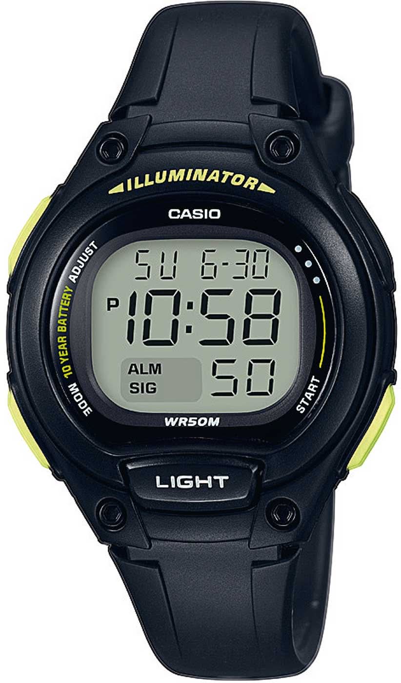 Casio Reloj deportivo digital LED con correa negra, pantalla grande, Illuminator
