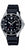 Reloj de buceo para hombre con esfera negra, bisel plateado y correa negra