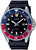 Reloj Casio de buceo deportivo con esfera negra, bisel azul y correa negra