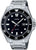 Reloj de pulsera para hombre Casio con esfera negra, correa de metal y bisel giratorio