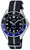 Reloj de buceo Casio con esfera azul oscuro, bisel giratorio y correa de nailon azul oscuro/blanco