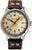 Reloj Messerschmitt para hombre con correa de cuero marrón y esfera amarillenta
