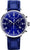 Pulsera de hombre Messerschmitt con esfera azul, cronógrafo y correa de cuero azul