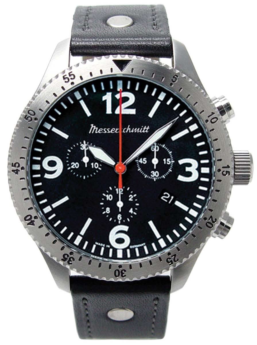 Reloj de pulsera sencillo para hombre: esfera negra, segundero rojo, correa de cuero negra