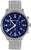 Reloj cronógrafo Messerschmitt para hombre, esfera azul, correa de metal plateado