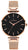 Reloj de mujer con correa de malla en oro rosa y esfera negra