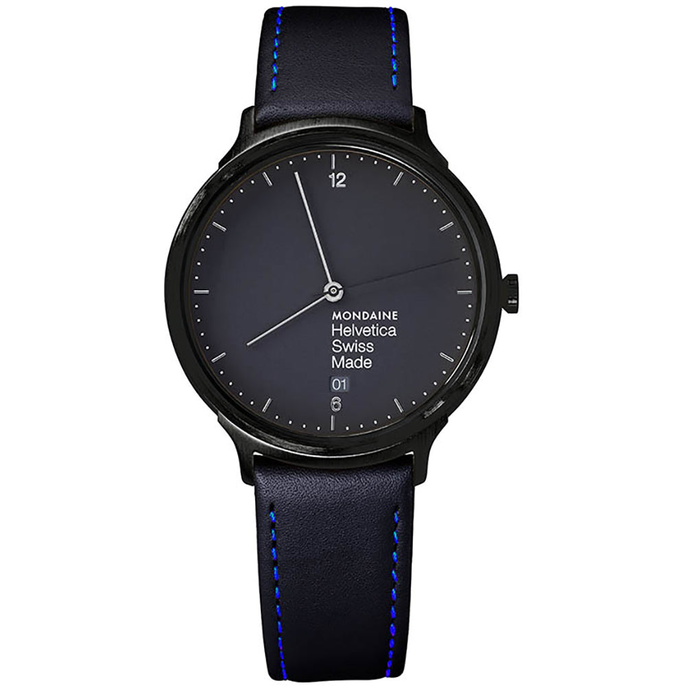 Mondaine Helvetica No1 Light MH1.L2222.LB Armbanduhr Schwarz • Saphirglas • Schweizer Quarzwerk