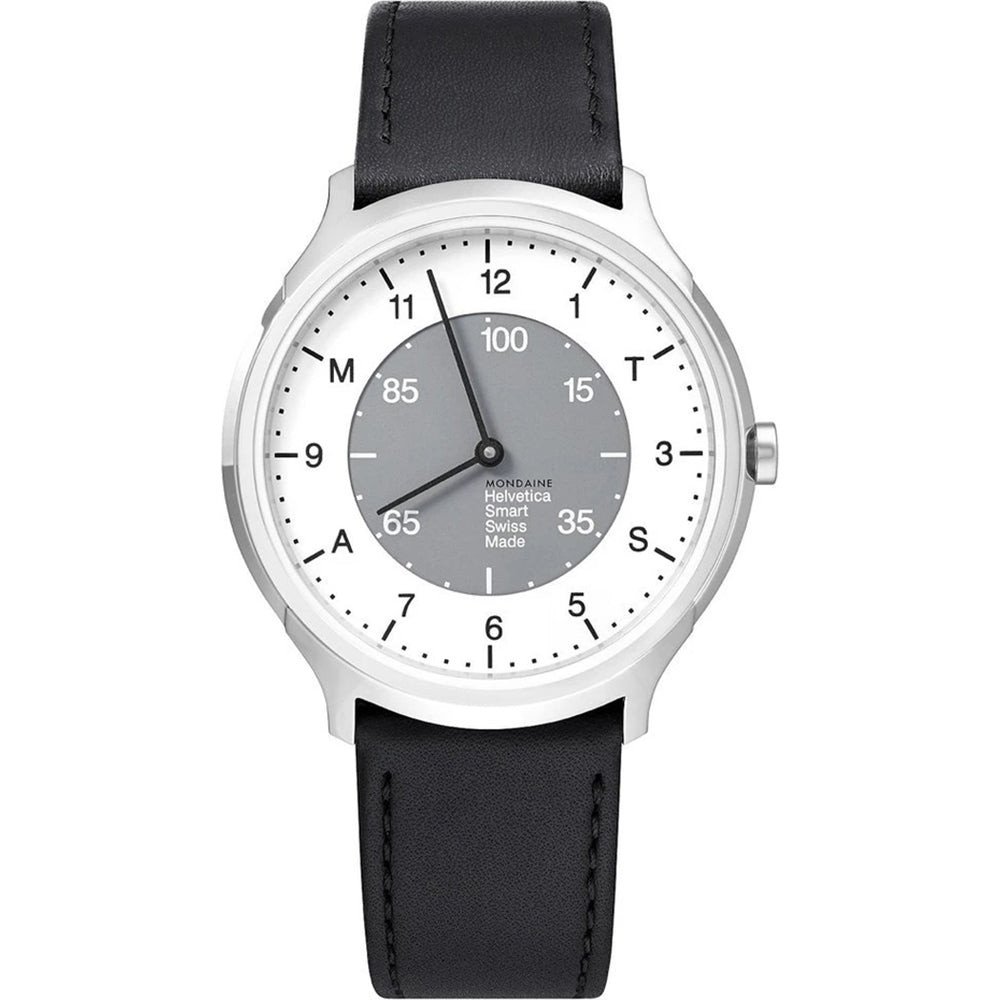 Mondaine Helvetica Smart MH1.R2S10.LB Herrenuhr Grau • Schweizer Smartwatch • Bluetooth Aktivitätstracker
