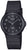 Reloj de mujer con esfera negra y correa oscura, visualización analógica redonda