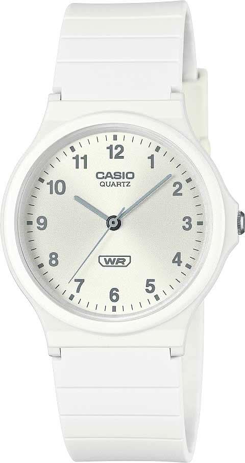 Reloj de mujer con esfera blanca y correa de plástico blanca