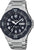 Reloj deportivo para hombre con correa de acero inoxidable, esfera oscura y visualización de fecha "MON"
