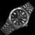 Reloj de buceo para hombre con esfera negra, índices luminosos y correa de acero inoxidable