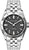 Reloj de hombre en caja de acero inoxidable con esfera negra y pulsera de acero inoxidable