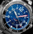 Marc and Sons Reloj para hombre con esfera azul, marcadores luminosos y segundero rojo.