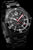 Reloj de buceo con esfera negra, segundero rojo y bisel negro