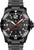 Reloj de buceo con esfera negra, segundero rojo y correa de acero inoxidable