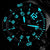 Reloj deportivo para hombre con números y manecillas luminosos en esfera negra