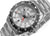 Reloj de hombre de acero con esfera negra, detalles GMT rojos, marcadores luminosos y ventana de fecha
