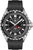 Reloj para hombre con esfera negra, manecilla GMT roja y correa de caucho negra