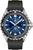 Reloj para hombre con esfera azul, bisel negro y correa de silicona negra
