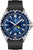 Reloj para hombre con esfera azul, bisel negro y correa de caucho negra