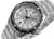 Reloj para hombre con correa de acero inoxidable, bisel negro y esfera GMT plateada