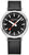Reloj Mondaine Stop2Go con esfera negra, índice blanco y correa de cuero negra