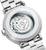 Fondo de reloj Mondaine para hombre con movimiento automático visible, cristal de zafiro y correa de acero inoxidable