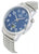 Pulsera de hombre con esfera azul, caja plateada y corona visible