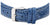 Pulsera de reloj para hombre: piel azul con hebilla y costuras decorativas visibles