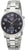 Reloj Master Time para hombre con correa de metal plateado, esfera oscura y visualización de fecha