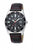 Master Time Reloj de hombre con esfera negra, caja de acero inoxidable y correa de cuero