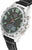 Reloj de hombre con correa de cuero negra, caja plateada, esfera con marcadores verdes