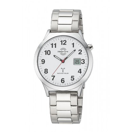 Master Time Super Power Colorline MTGA-10907-12M Herrenuhr Weiß • Funkuhrwerk • Analog-Digital