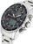 Pulsera de hombre con caja de acero inoxidable, esfera negra, pantalla verde y manecillas rojas