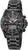 Reloj de radiofrecuencia para hombre en negro con correa de metal, manecillas analógicas y pantalla digital