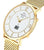 Reloj dorado para hombre con esfera blanca, pantalla digital y ventana de fecha