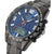 Pulsera de hombre con esfera azul, bisel taquímetro negro y fecha digital