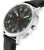 Pulsera de hombre con caja redonda de acero inoxidable, esfera negra y manecillas rojas