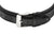 Pulsera de cuero negra para hombre, con cierre de hebilla y pasador metálico