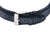 Pulsera de hombre: correa de cuero azul oscuro con hebilla de pasador y cierre de metal