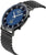 Pulsera para hombre con esfera azul y correa de malla negra, caja redonda
