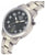 Reloj de radio para hombre de titanio con esfera negra y brazalete de eslabones bicolor