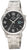 Reloj de hombre con esfera negra y correa de metal, caja redonda de acero inoxidable
