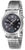 "Reloj de mujer con brazalete de metal plateado, esfera negra y visualización de fecha"