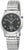 "Reloj de mujer con pulsera de metal plateado y esfera negra"