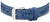 Pulsera de reloj para mujer con correa de cuero azul y cierre plateado