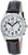 "Reloj de mujer con correa de cuero negra y caja plateada, esfera con logo Talking"