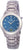 Reloj de mujer con esfera azul y correa de metal, caja redonda de titanio