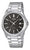 Reloj Casio de acero inoxidable para hombre con esfera negra y visualización de fecha